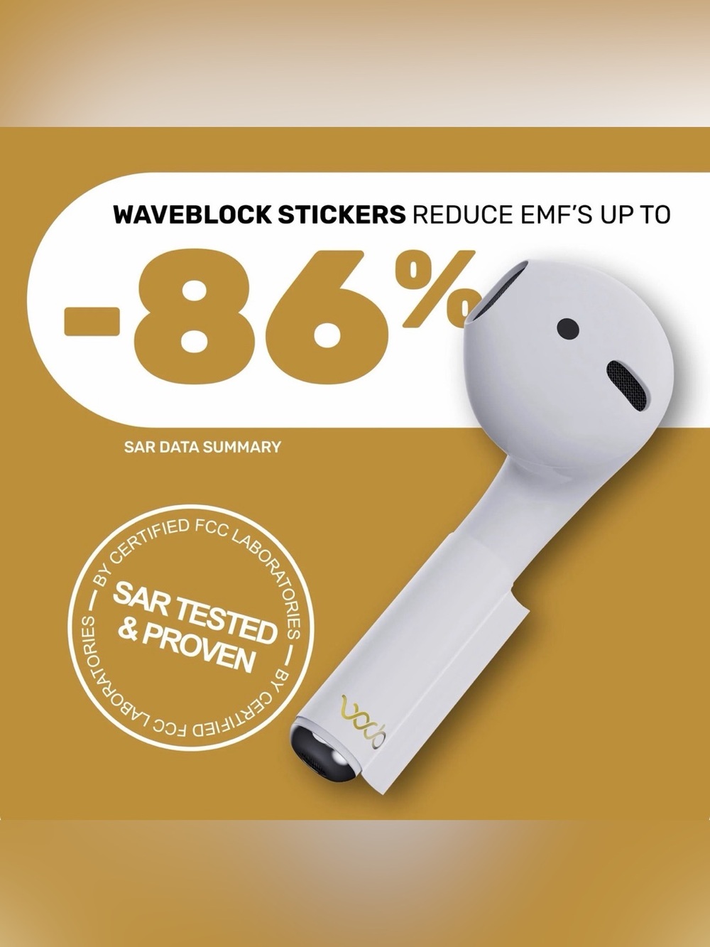Waveblock AirPods 1st & 2nd Gen Radiation Shield Stickers